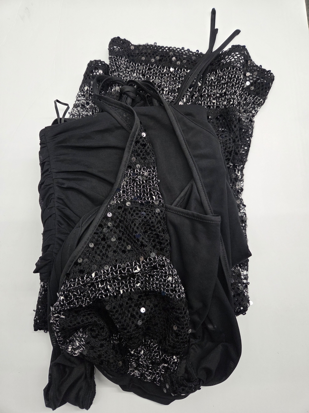 Sequin Halter Cutout Maxi Skirt Set - Picture 4 of 4